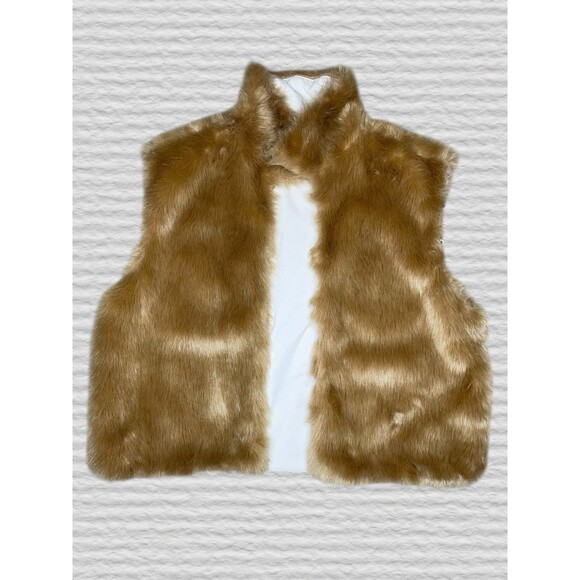 Mother Faux Fur Vest SM/0 Brown Boho Glam Layering Piece Statement Outerwear - Picture 1 of 6